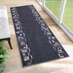 TAPISO Anti Rutsch Teppich L&auml;ufer rutschfest Br&uuml;cke Meterware Modern Blau