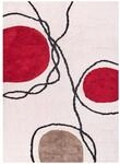 Beliani Teppich Baumwolle beige/rot 140 x 200 cm Abstraktes Design Kurzflor...