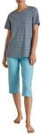CALIDA Spring Nights 3/4-Pyjama Damen, aus 100% Baumwolle, atmungsaktiv und
