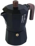 PINTINOX Black&Wood Moka Espressokocher f&uuml;r 3 Tassen (158 ml, Schwarz)