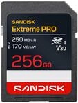 SANDISK Extreme PRO SD UHS-I-Karte 256 GB (bis zu 250 MB/s Lesegeschwindigkeit und