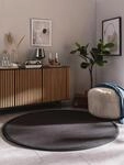 benuta Nest Sisal Naturfaser Teppich Sana - Schwarz Rund 200 cm - Robuster...