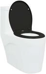 vidaXL Toilettensitz Schwarz 47 x 37 x 4 cm Duroplast | H&auml;lt N&auml;sse stand,...