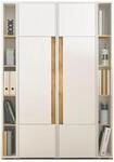 B&uuml;roschrank Aktenschrank Set in wei&szlig; und Eiche Wotan Hochschrank und Regal...