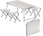 Wiltec Campingm&ouml;bel Set 5tlg. Campingtisch mit St&uuml;hlen h&ouml;henverstellbarer...