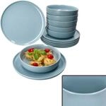 Ritzenhoff & Breker Jasper 12tlg Tafelservice Graublau I Steingut-Geschirr f&uuml;r...
