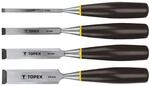 TOPEX 4 tlg. Stechbeitel 6-24mm, Kunststoff, Spitz, Chrom-Vanadium Stahl,