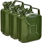 BW&reg; Benzinkanister Metall 3x 5 Liter - Kraftstoffkanister Olivgr&uuml;n - RAL 6003...