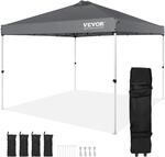 VEVOR Pavillon 304,8x304,8x320cm Gartenzelt 250D PU Silber beschichtetes Gewebe