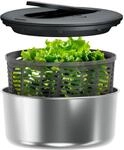 Zyliss Swift Dry Salatschleuder Edelstahl Gro&szlig;, 6L, Salatsch&uuml;ssel mit Deckel,