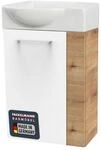 FACKELMANN Milano G&auml;ste-WC Set 2 Teile &ndash; Waschtischunterschrank in Wei&szlig; mit...