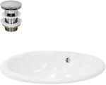 ML-Design Waschbecken Keramik Wei&szlig; gl&auml;nzend 49x19,5x40,5cm Oval inkl...