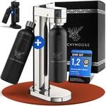 Luckymoose Infinity-S Wassersprudler aus hochwertigem Edelstahl (Silver/Black)...