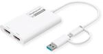 ROLINE Multi-DisplayLink Adapter USB Typ A+C - 2X HDMI, Multi-Stream 4K