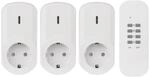 EMOS - 3er Set Funksteckdosen mit Fernbedienung - 3 Schuko-Steckdosen - 25m