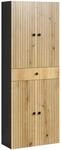 trendteam smart living PureBliss Hochschrank breit Anthrazit/Evoke Eiche Rillenoptik