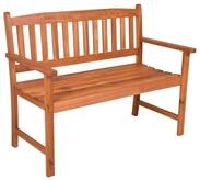 DELUKE Gartenbank Torben 2-Sitzer - 110cm Breit, Akazie, Natur | Terrassenbank