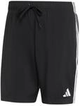adidas Herren 3 Stripes Swim 8 Inch Swimwear, Black/White, XL