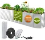 TTL GARDEN 400x80x80cm Spirit XXL Metall Hochbeet Silber - Stahl rostfrei...