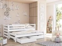Kids Collective Einzelbett 90x200 cm mit Rausziehbett 90x190 cm mit 2 Matratzen...