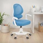 IDIMEX Schreibtischstuhl ISLA mit Fu&szlig;st&uuml;tze, Blau &ndash; ergonomischer
