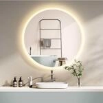 HOKO Wandspiegel Rund 60cm LED Badspiegel Beleuchtung,mit Touch Schalter+Memory