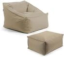 mokebo&reg; Gartensessel mit Pouf 'Der Sunnyboy', Bean Bag mit Hocker und F&uuml;llung...