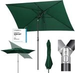 Sekey Aluminum Sonnenschirm mit Kurbel und Knicker, 210 &times; 140 cm Sonnenschirm