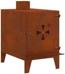 vidaXL Campingofen 35 x 50 x 60 cm aus Cortenstahl, tragbarer Ofen, Zeltherd,
