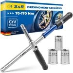 S&R Kreuz Drehmomentschl&uuml;ssel 70-170 Nm Set 1/2 Zoll, Drehmoment-Schl&uuml;ssel...