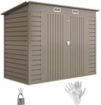 Outsunny Metall Ger&auml;tehaus 2,7 m&sup2; 249x121x183cm Ger&auml;teschuppen mit Pultdach