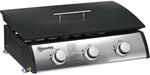 Outsunny Gasgrill mit 3 Brenner tragbarer Tischgrill 61x35,5 cm Grillfl&auml;che