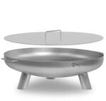 BBQ-Toro Edelstahl Feuerschale &Oslash; 80 cm mit Deckel | Silber | Outdoor...