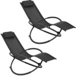 WOLTU 2er Set Schaukelliegen Outdoor, Klappbare Relaxliegen mit Kopfst&uuml;tze und