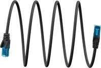goobay Ultraflexibles LAN Kabel 5m - CAT 6A Patchkabel U/UTP - Schwarz, Kupferleiter,