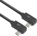 ACT USB C Winkel Kabel 2m, PD 60W USB C Winkelstecker 90 Grad, links/rechts nach