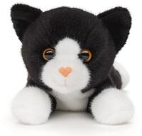 Uni-Toys - Katze schwarz-wei&szlig;, liegend - 20 cm (L&auml;nge) - Pl&uuml;schtier, Kuscheltier