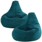 Icon Dalton Sitzsack Cord, Blaugr&uuml;n, 2er-Pack, Gaming Sitzsack Erwachsene mit