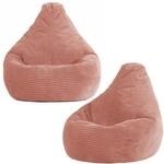 Icon Dalton Sitzsack Kinder, Rosa, 2er Pack, Flauschiger Cord Stoff, Sitzsack...