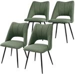 ML-Design Esszimmerst&uuml;hle 4er Set Gr&uuml;n, Wohnzimmerst&uuml;hle aus Stoffbezug mit