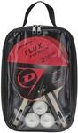 Dunlop Flux Premium Tischtennisschl&auml;ger-Set, 2 St&uuml;ck% 3 B&auml;lle, Black/RED/Blue