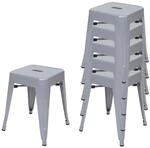Mendler 6er-Set Hocker HWC-A73, Metallhocker Sitzhocker, Metall Industriedesign