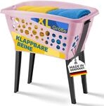 Gardissimo 50 Liter XL W&auml;schekorb mit Klappbaren F&uuml;&szlig;en 69 x 40 cm &ndash; Made in