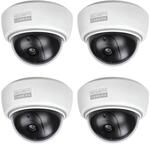 BASI | 4er Set Dome Kamera-Attrappe mit blinkendem LED-Licht | Dummy Kamera 