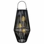 formano Solarlaterne Au&szlig;en Garten gro&szlig;e Rattan Look Solar Laterne mit 3 LED...