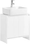 SoBuy Waschbeckenunterschrank 60cm Badezimmerschrank Badm&ouml;bel in Wei&szlig; mit
