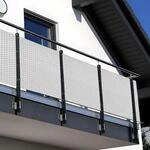 NYVI Polyrattan Balkon Sichtschutz Privafence 100x500 cm Wei&szlig; -...