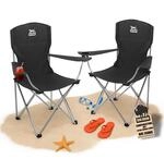 BigDean 2er Set Campingstuhl extra hohe Lehne max. 150kg belastbar Faltstuhl