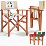 Casaria&reg; Regiestuhl 2er Set aus FSC&reg; Eukalyptusholz - Klappbarer Gartenstuhl...
