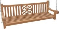 DELUKE Schaukelbank TABEL Holz Teak 180x70x61 cm | H&auml;ngebank Gartenschaukel Zum